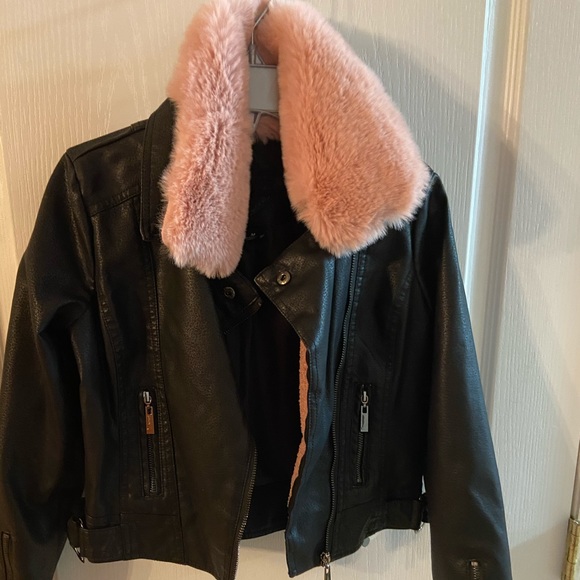 NWT Girls Jou Jou vegan faux leather jacket - Picture 2 of 3
